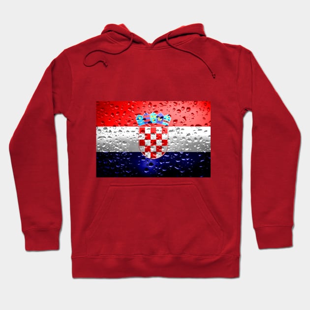 Flag of Croatia - Raindrops Hoodie by DrPen